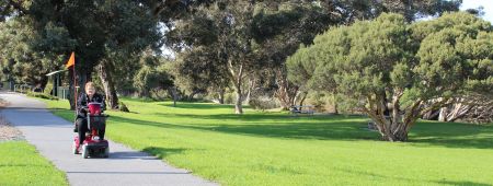Motorised Scooter on pathway