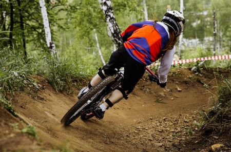 Mountain biker on trail