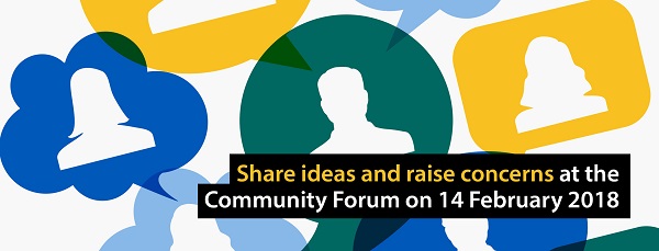 Community Forum - 14 Feburary 2018 from 6.30pm