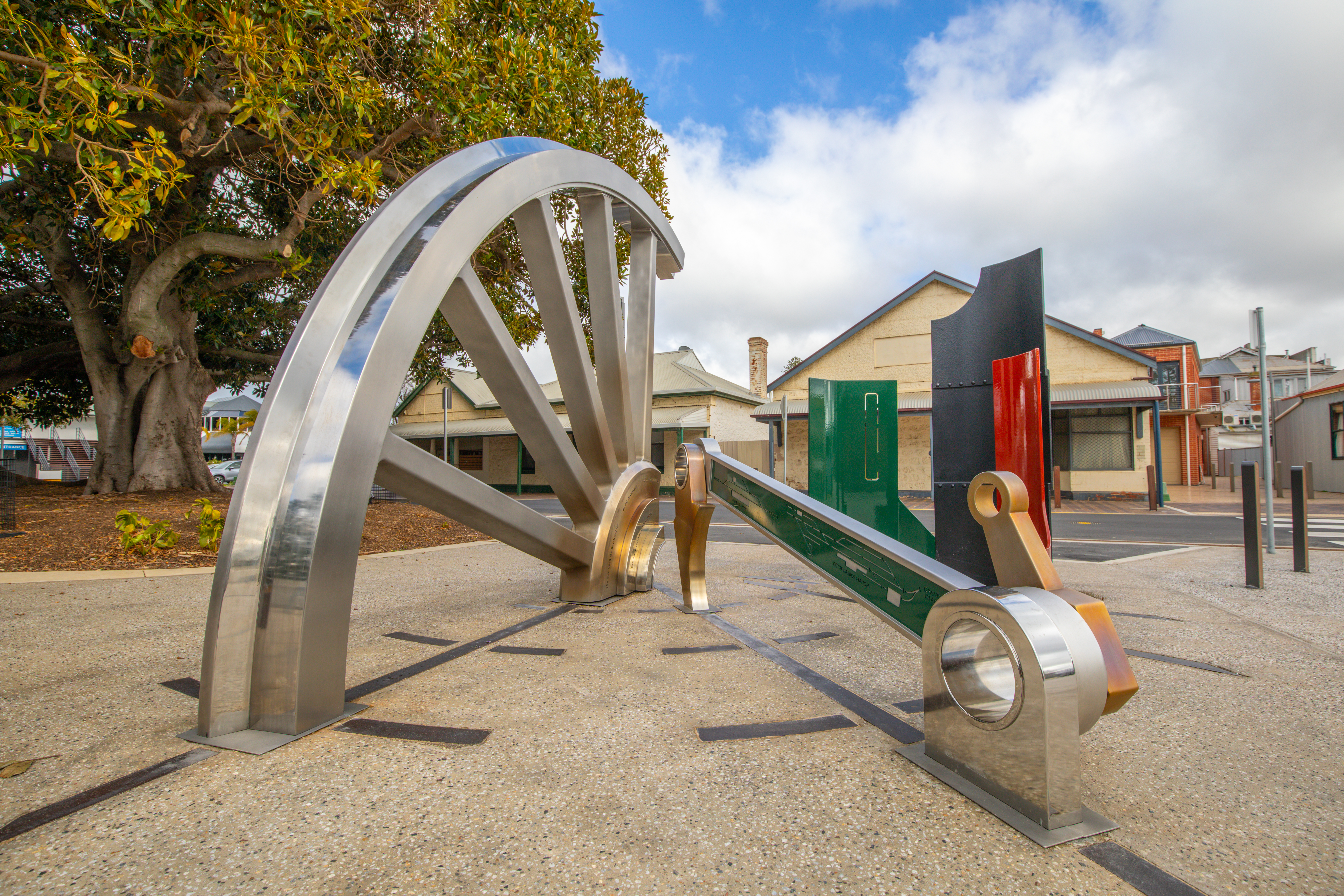 Railway Plaza art piece, titled Connection, by Matt Turley