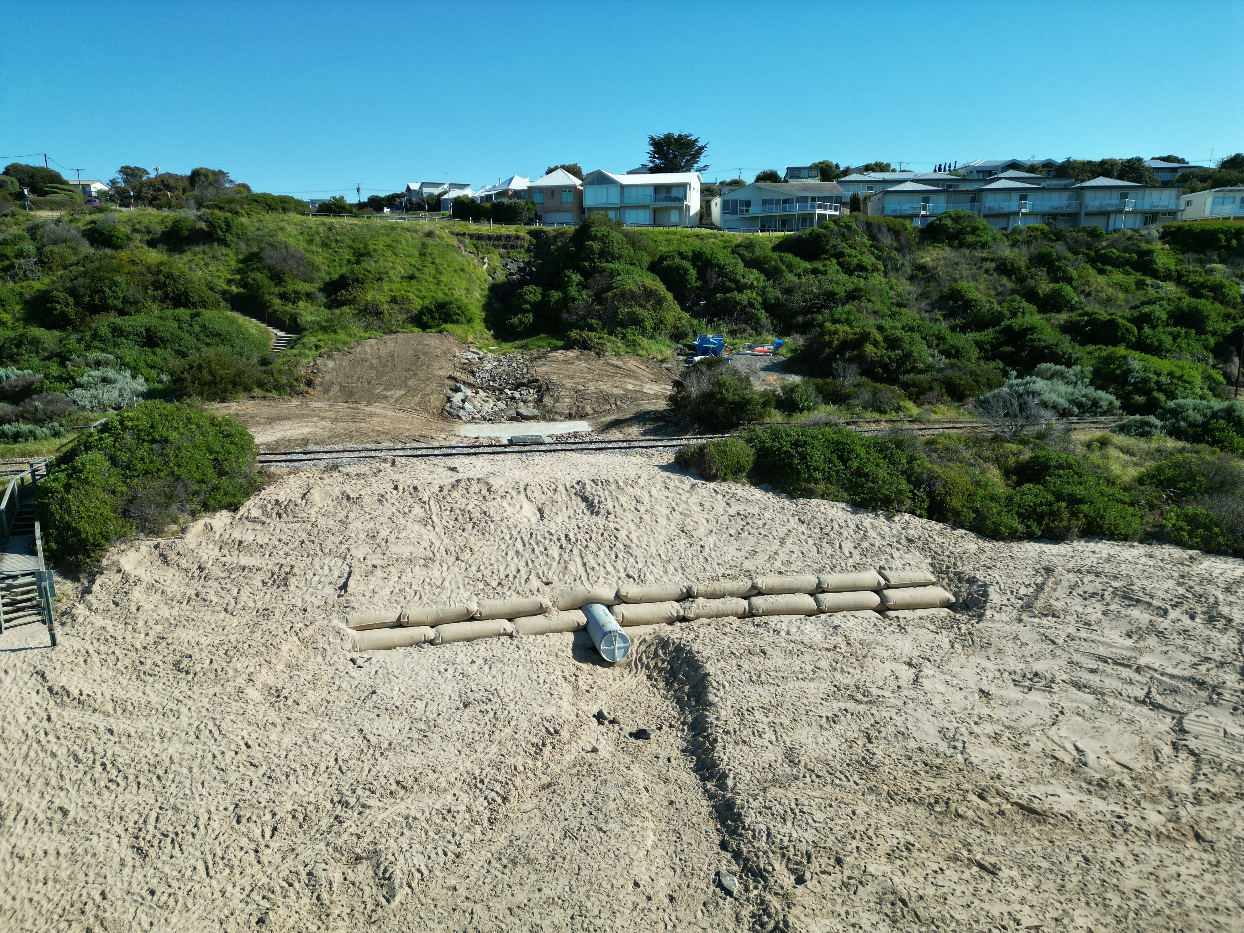New stormwater outlet - aerial image