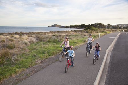 Family on Encounter Bikeway