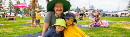 Father and children at Festival