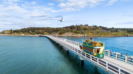 Victor Harbor Horse Tram on the Causeway