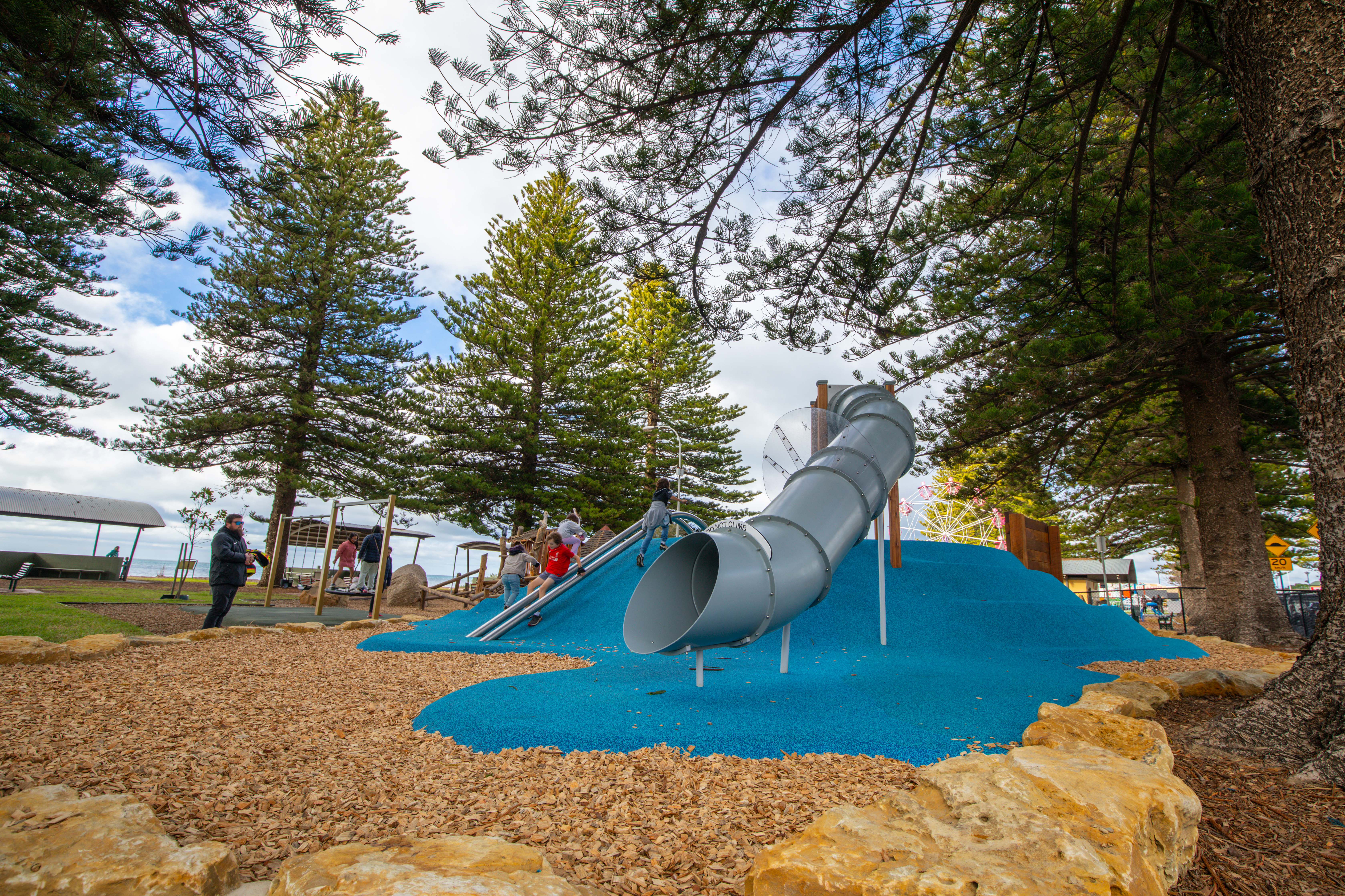 Blue mound at the George T Fisher Playground