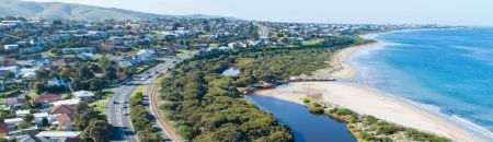 Aerial view of Hindmarsh Road, Victor Harbor